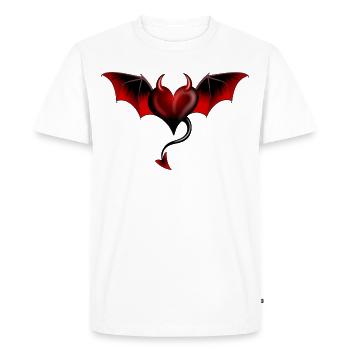 Coeur Diable Lucifer Mal - T-shirt Premium bio Homme - blanc - Devant - Nico (187cm)