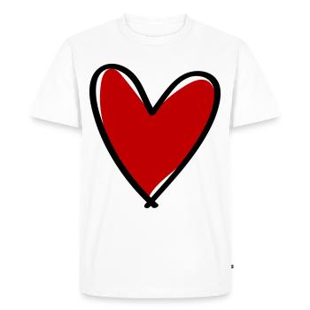 Dessin du cœur Symbole Amour - T-shirt Premium bio Homme - blanc - Devant - Nico (187cm)