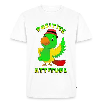 Positive attitude perroquet - T-shirt Premium bio Homme - blanc - Devant - Nico (187cm)