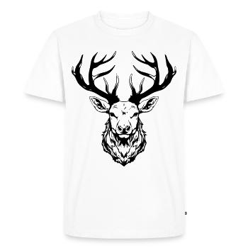 Tête de cerf - T-shirt Premium bio Homme - blanc - Devant - Nico (187cm)