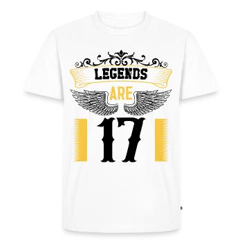 Les légendes ont 17 ans, leur anniversaire 17 - T-shirt Premium bio Homme - blanc - Devant - Nico (187cm)