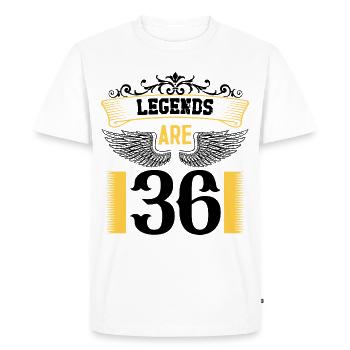 Legends are 36 years old, birthday 36 - Men's Premium Organic T-Shirt - white - Front - Nico (187cm)
