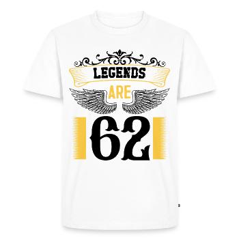 Les légendes ont 62 ans, 62 ans d’anniversaire - T-shirt Premium bio Homme - blanc - Devant - Nico (187cm)