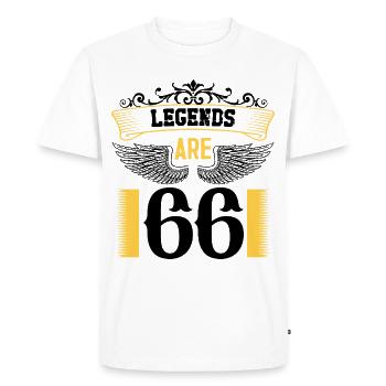 Les légendes ont 66 ans, 66 ans d’anniversaire - T-shirt Premium bio Homme - blanc - Devant - Nico (187cm)