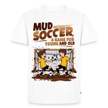 Mud football - Men's Premium Organic T-Shirt - white - Front - Nico (187cm)