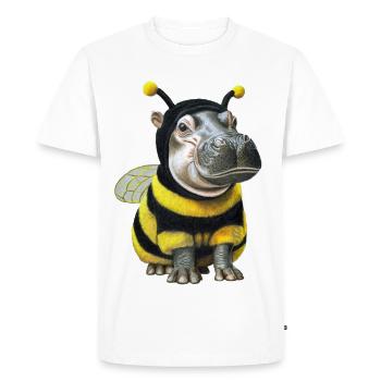 Hippopotamus Bee 2 - Men's Premium Organic T-Shirt - white - Front - Nico (187cm)