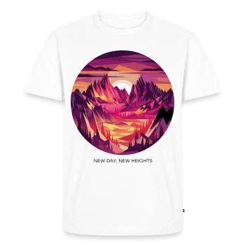 New Day, New Heights - Men's Premium Organic T-Shirt - white - Front - Nico (187cm)