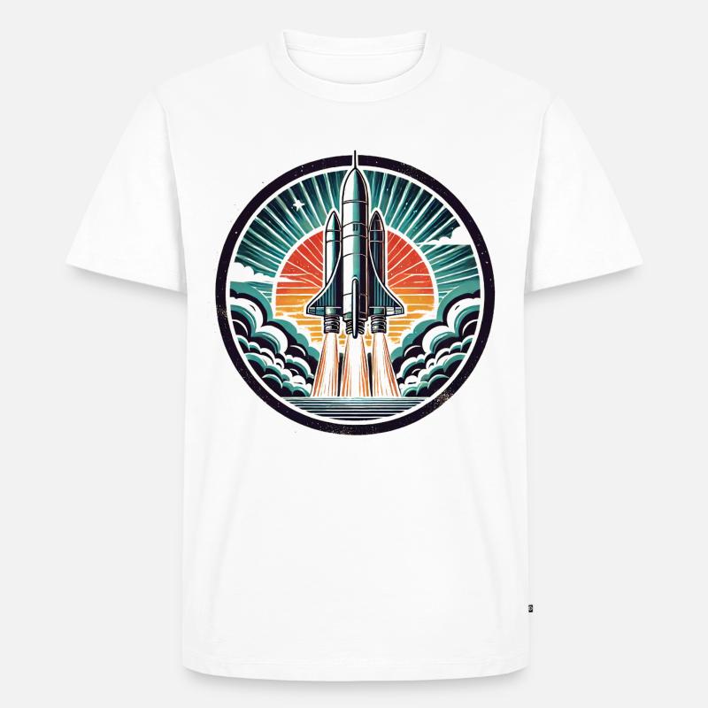 Space shuttle Spaceship - Männer Premium Bio T-Shirt - Weiß