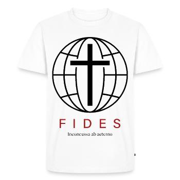 FIDES Cross of Jesus Faith Religion Jesus Christ - Men's Premium Organic T-Shirt - white - Front - Nico (187cm)