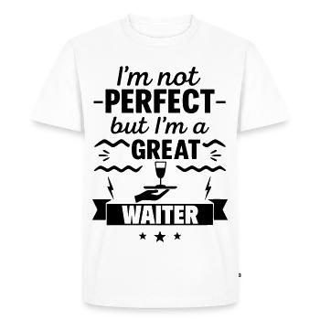 Pas parfait mais un super serveur - T-shirt Premium bio Homme - blanc - Devant - Nico (187cm)