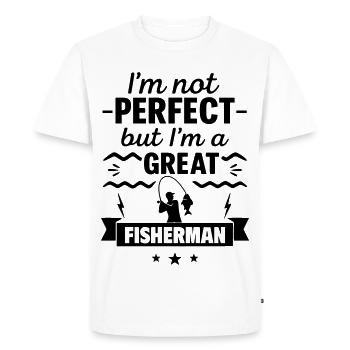 Pas parfait mais super pêcheur - T-shirt Premium bio Homme - blanc - Devant - Nico (187cm)