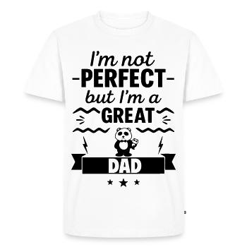 Pas parfait, mais un super papa - T-shirt Premium bio Homme - blanc - Devant - Nico (187cm)