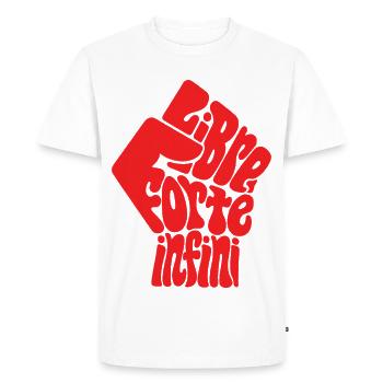 LIBRE FORTE fem - let's talk - T-shirt Premium bio Homme - blanc - Devant - Nico (187cm)