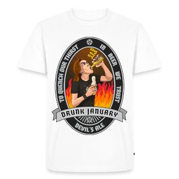 Drunk January - T-shirt Premium bio Homme - blanc - Devant - Nico (187cm)
