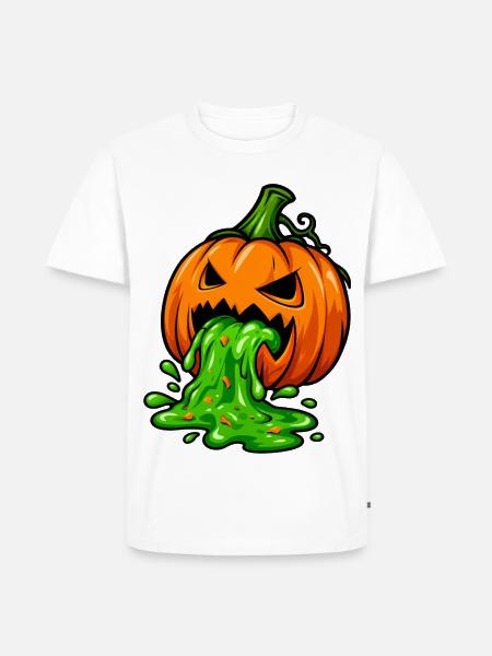 Giftiger Halloween Kürbis - Männer Premium Bio T-Shirt - Weiß