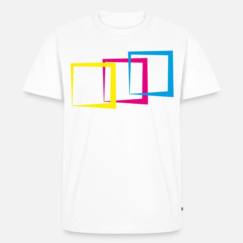 Quadrat Viereck Muster Geometrie - Männer Premium Bio T-Shirt - Weiß