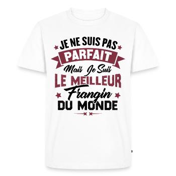 Pas parfait mais le meilleur frangin du monde - T-shirt Premium bio Homme - blanc - Devant - Nico (187cm)