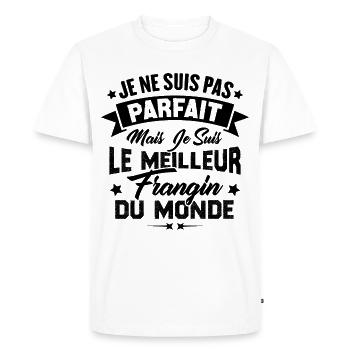 Pas parfait mais le meilleur frangin du monde - T-shirt Premium bio Homme - blanc - Devant - Nico (187cm)
