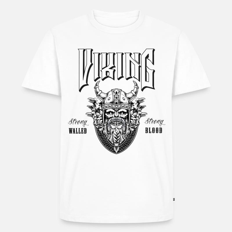 Vikings Design - Männer Premium Bio T-Shirt - Weiß