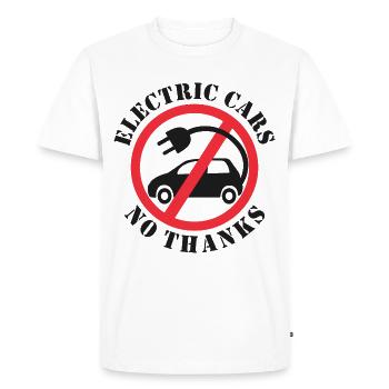 Voitures électriques Non merci - T-shirt Premium bio Homme - blanc - Devant - Nico (187cm)