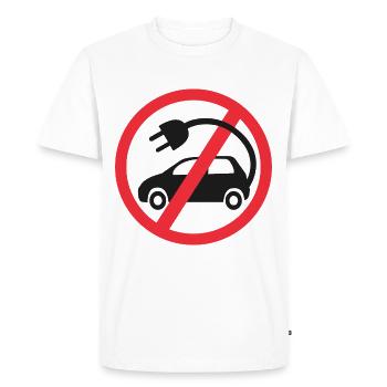 Electric Cars No Thanks - Men's Premium Organic T-Shirt - white - Front - Nico (187cm)