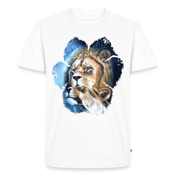 Lion Pair 2 - Men's Premium Organic T-Shirt - white - Front - Nico (187cm)