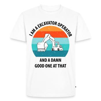 Excavatrice Excavatrice Conducteur Excavatrice Camion - T-shirt Premium bio Homme - blanc - Devant - Nico (187cm)
