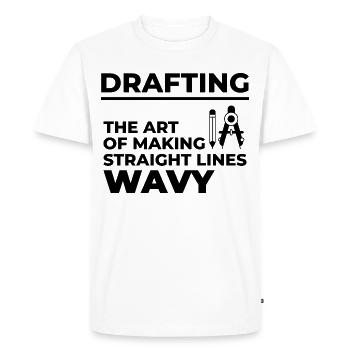 Architect Drafting Wavy Lines Construction Funny - Men's Premium Organic T-Shirt - white - Front - Nico (187cm)