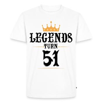 51 Birthday, Legends Turn 51 - Men's Premium Organic T-Shirt - white - Front - Nico (187cm)