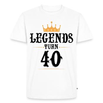 40 ans, les légendes ont 40 ans - T-shirt Premium bio Homme - blanc - Devant - Nico (187cm)