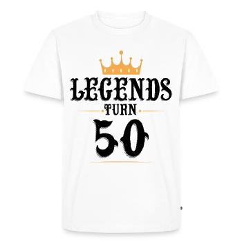 50 ans, les légendes ont 50 ans - T-shirt Premium bio Homme - blanc - Devant - Nico (187cm)