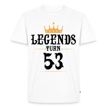 53 Anniversaire, Légendes fête ses 53 ans - T-shirt Premium bio Homme - blanc - Devant - Nico (187cm)