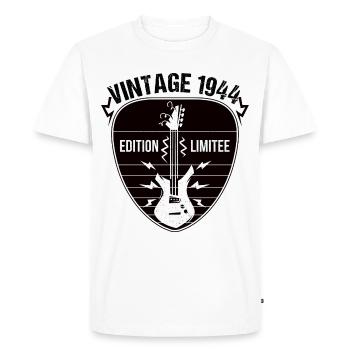 Vintage 1944 médiator guitare cadeau guitariste - T-shirt Premium bio Homme - blanc - Devant - Nico (187cm)