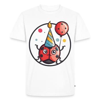 Coccinelle Anniversaire Bébé - T-shirt Premium bio Homme - blanc - Devant - Nico (187cm)