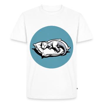 Sleepysaurus Official Sleep Outfit Sleep Shirt - Men's Premium Organic T-Shirt - white - Front - Nico (187cm)