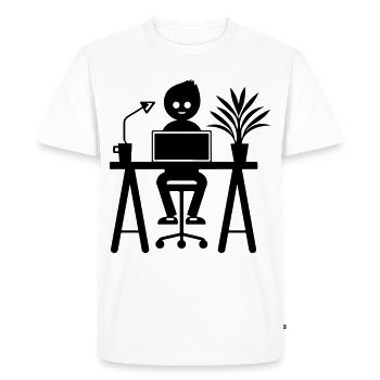 Worker Computer Job Learning - Men's Premium Organic T-Shirt - white - Front - Nico (187cm)