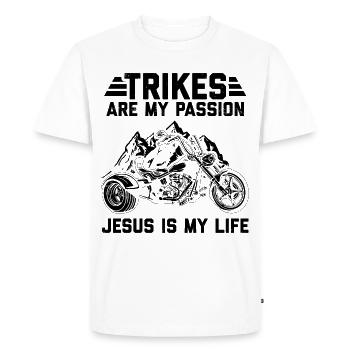 | de moto Trike Trikes Triker Motos Cadeau - T-shirt Premium bio Homme - blanc - Devant - Nico (187cm)