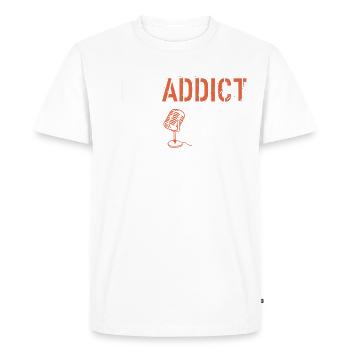 Mic addict - Men's Premium Organic T-Shirt - white - Front - Nico (187cm)