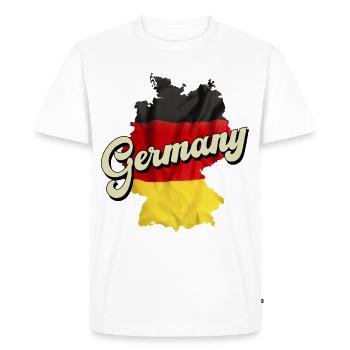 Allemagne Pays Umgrisse Géographie Carte - T-shirt Premium bio Homme - blanc - Devant - Nico (187cm)