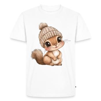 écureuil mignon mignon bébé mignon enfants dessin animé animal - T-shirt Premium bio Homme - blanc - Devant - Nico (187cm)