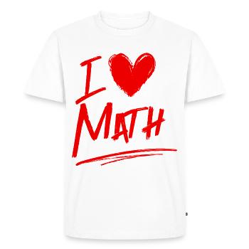 J’adore les maths - T-shirt Premium bio Homme - blanc - Devant - Nico (187cm)