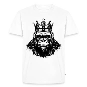 Gorilla Crown Head King - Men's Premium Organic T-Shirt - white - Front - Nico (187cm)