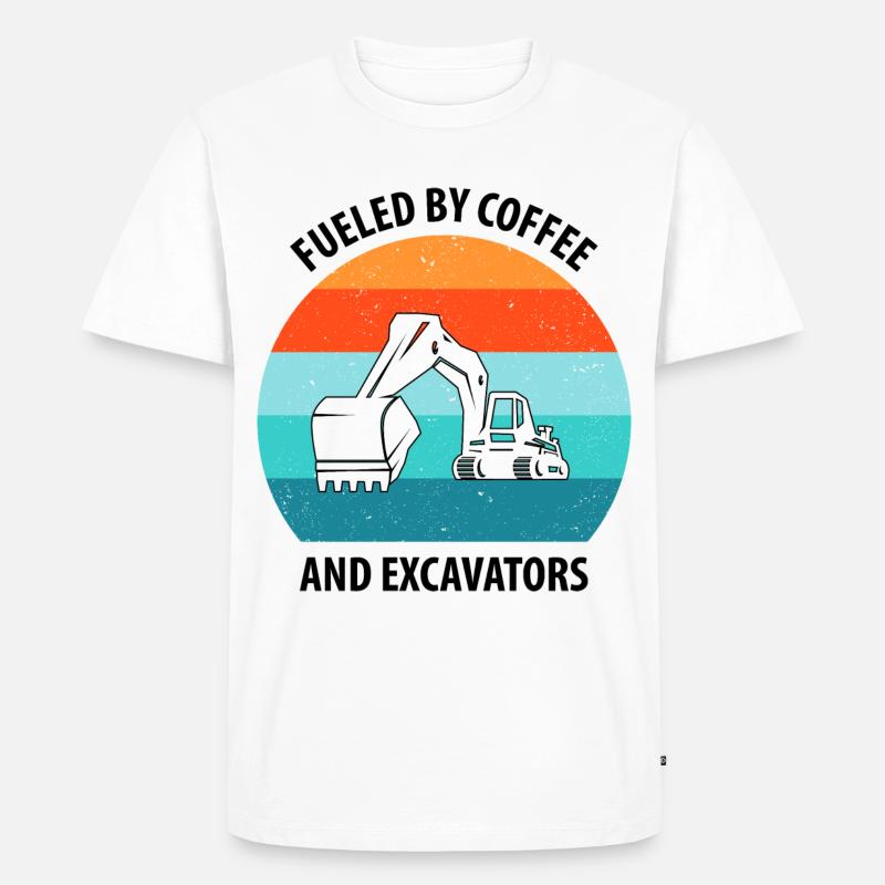 Bagger Baggerfahrer Baggerwagen - Männer Premium Bio T-Shirt - Weiß