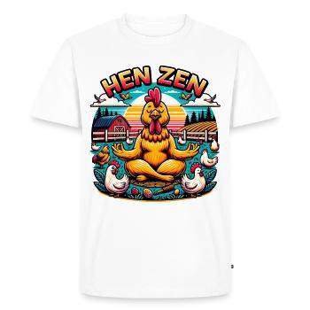 Poule Zen Yoga Poulet Ferme de poulets - T-shirt Premium bio Homme - blanc - Devant - Nico (187cm)