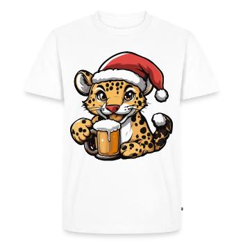 Bière de Noël Leopard - T-shirt Premium bio Homme - blanc - Devant - Nico (187cm)