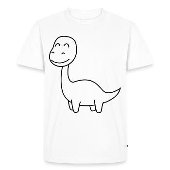 Dinosaur brontosaurus Comic - Men's Premium Organic T-Shirt - white - Front - Nico (187cm)