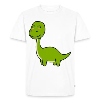 Dinosaur brontosaurus comic - Men's Premium Organic T-Shirt - white - Front - Nico (187cm)