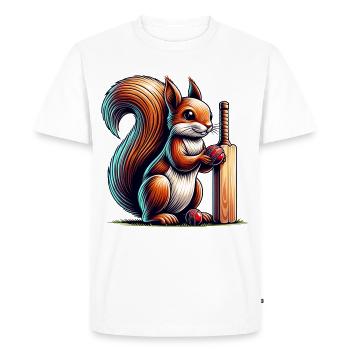 Écureuil, Noix, Amoureux Des Animaux, Cricket, Sports - T-shirt Premium bio Homme - blanc - Devant - Nico (187cm)