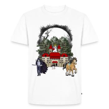 Castle Horse Fantasy Fairy Tale Fairy Tale Character Castle - Men's Premium Organic T-Shirt - white - Front - Nico (187cm)