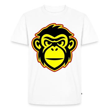 Tête de Singe - T-shirt Premium bio Homme - blanc - Devant - Nico (187cm)